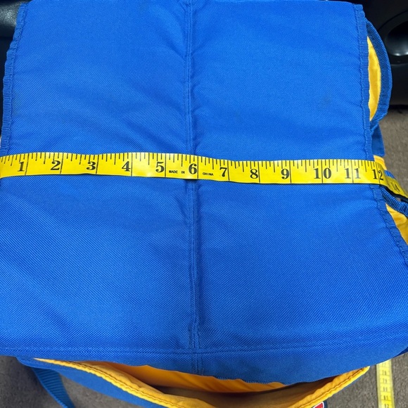 FISHER PRICE Diaper Bag Tote Cooler Bag Blue Yellow Vintage Large Travel 90's - Picture 3 of 16